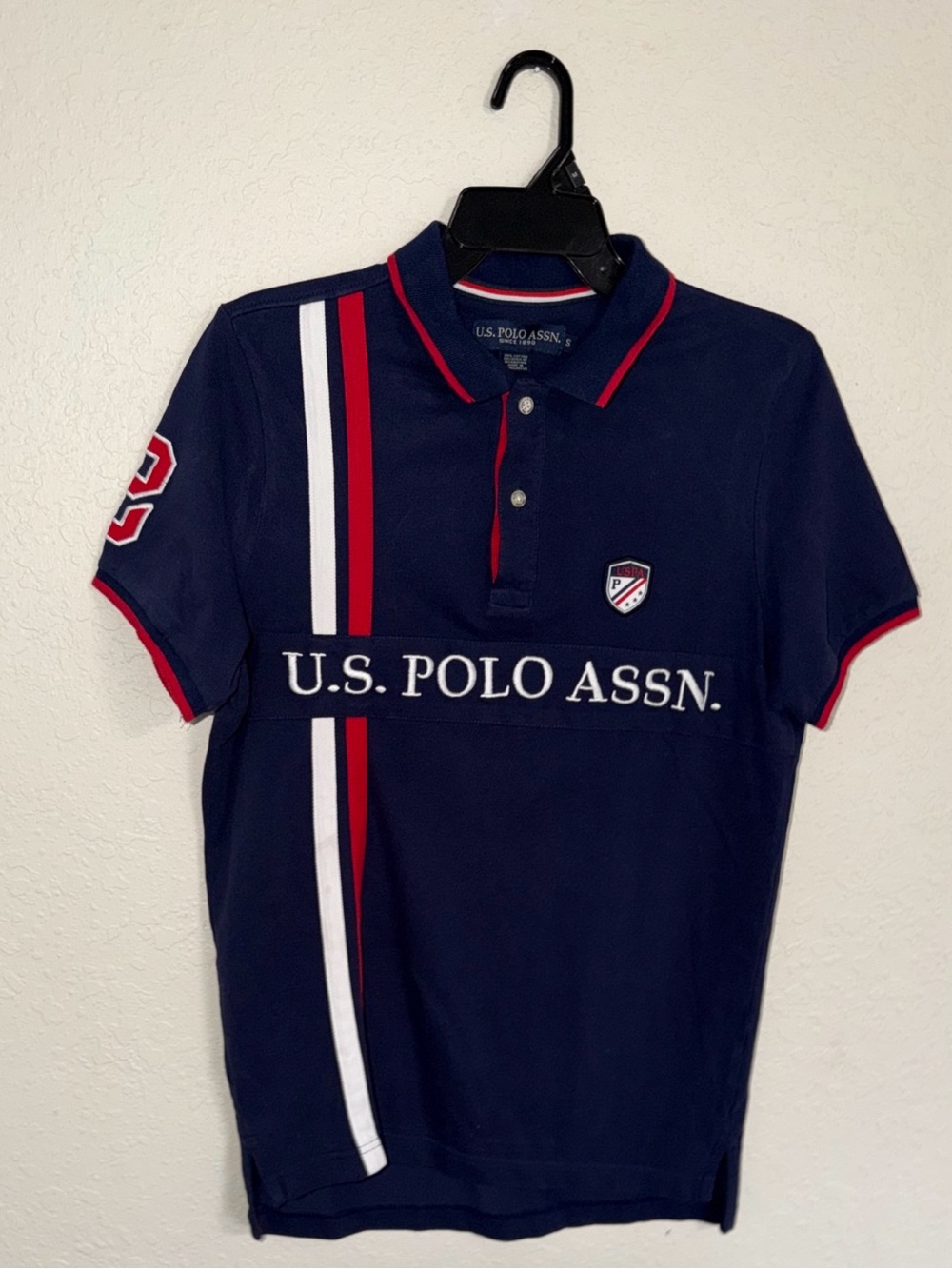 U.S. POLO ASSN. Mens Short Sleeve Classic Fit Fancy Pique Polo Shirt Size S
